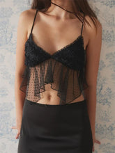 Camisole Sleeveless Strap V-neck Backless Flowers Dots Patchwork Summer Mini Vest Party Clubwear Crop Top