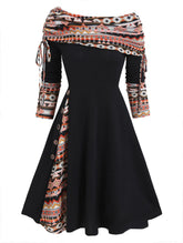 Convertible Striped Foldover Elegant Off-Shoulder Knitted Dresses