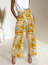 Leaf printed slacks Casual Loose Daily Long Pants