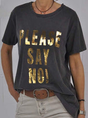 Letter Short Sleeve Vintage Shirts & Tops
