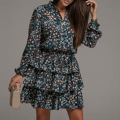 Elegant Floral Print Beach Dress