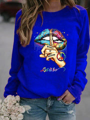 Long Sleeve Crew Neck Printed Sweatshirt