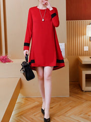 High Low Hem Crew Neck Casual Dress