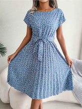 Floral Pleated A Line Long Spring Short High Chic Midi Dresses