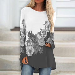 Floral Crew Neck Casual Loose Top T-shirts from CiciCloth