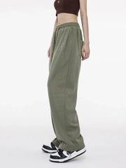 Green Baggy Sweatpants Y2K Hippie Print Jogging Sports Pant