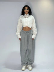 Gray Baggy Jogging Sweatpants Hippie Streetwear Korean Pant