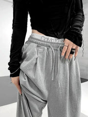 Gray Joggers Sweatpants Korean Fashion Oversize Loose Pant