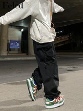 Gray Parachute Y2K Retro Hippie Baggy Streetwear Oversize Wide Leg Cargo Pant