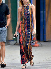 Floral Halterneck Maxi Dresses