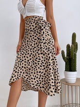 Casual Print Tie Side Wrap Skirt