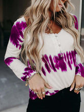 Lace round collar stripe tie-dye women T-shirts