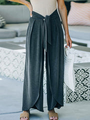 Loose casual pants wide leg pants women's knitted long pants