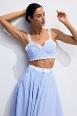 Astrid Lace Contrast Stripes Camisole & Skirt Set