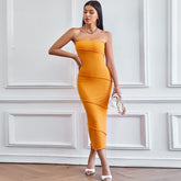 Bandeau Solid Color Dress