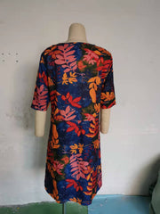 3/4 Sleeve Casual Printed Maxi Dresses