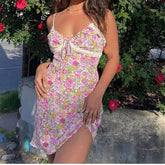 Floral Print Sleeveless A-Line Mini Dresses