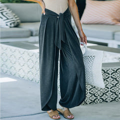 Loose casual pants wide leg pants women's knitted long pants