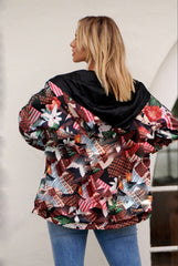 Hooded Flower Printed women sweatshirts