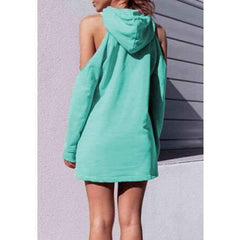 Fashion Word print Off shoulder Long sleeve Hoodies Sweatshirts