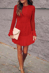 Lace sexy leaf sleeve fashion Skater Dresses