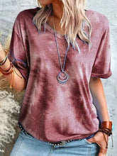 Fashion Tie-dyed V neck Short sleeve T-Shirts