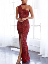 Wrap Breast Sequined High-Waist Dress