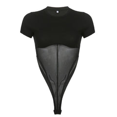 American sexy mesh stitching Bodysuit