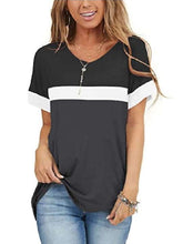 Stylish Gored V neck Short sleeve T-Shirts