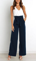 Walk The Walk Tie Palazzo Pants in Khaki