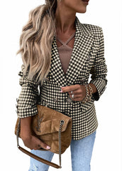 Houndstooth Printed Casual Big Lapel Slim Fit Coats Blazer (5 Colors)