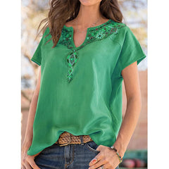 Loose bohemia women v neck T-shirts