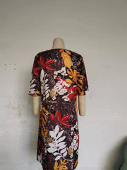 3/4 Sleeve Casual Printed Maxi Dresses