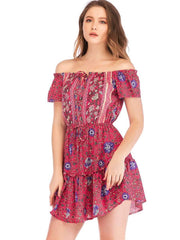 Floral Off shoulder Skater Dresses