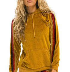 Fashion Stripe Suede Long sleeve Hoodies Sweatshirts