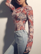 Floral Long sleeve Grenadine Jumpsuits
