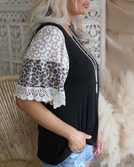 Half sleeve round neck women leopard printed Summer T-shirts