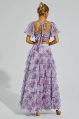 Braylee Purple Floral Ruched Set