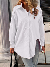 Blouses Solid Lapel Long Sleeve Blouse for Women