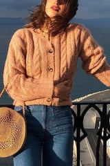 Hollow Button O Neck Cardigan