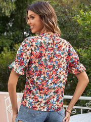 Boho Floral Print Blouse