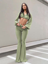 Vintage Elastic Flared Pants