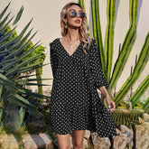 Polka Dot Printed Chiffon Dress