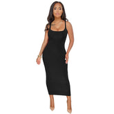 Summer Casual Square Neck Sleeveless Women's Midi Dresses