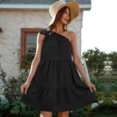 Summer Elegant Ruffle Lace-Up Beach Party Dress
