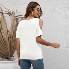 V-neck Loose Off Shoulder T-shirt