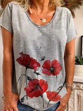 Summer V Neck Short Sleeve Printed T-Shirts