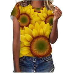 Sunflower women round neck short sleeve T-shirts
