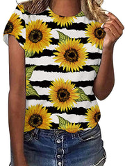Sunflower women round neck short sleeve T-shirts