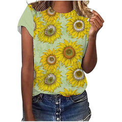 Sunflower women round neck short sleeve T-shirts